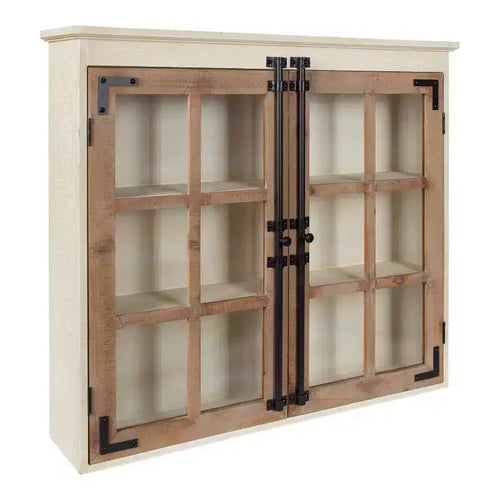 Meuble Mural Décoratif de Ferme en Bois Hutchins 76,2 x 16,5 x 71,1 cm Blanc/Marron - Kate & Laurel All Things Decor : Aucun assemblage requis