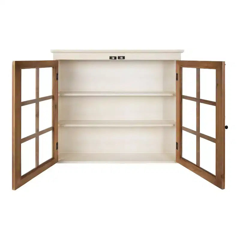 Meuble Mural Décoratif de Ferme en Bois Hutchins 76,2 x 16,5 x 71,1 cm Blanc/Marron - Kate & Laurel All Things Decor : Aucun assemblage requis