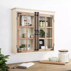Meuble Mural Décoratif de Ferme en Bois Hutchins 76,2 x 16,5 x 71,1 cm Blanc/Marron - Kate & Laurel All Things Decor : Aucun assemblage requis