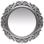 22" Round Wall Mirror Antique Silver - Infinity Instruments: Romanesque Style, No Assembly Required