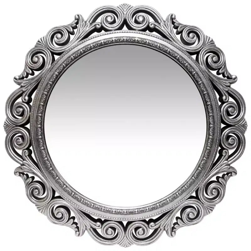 22" Round Wall Mirror Antique Silver - Infinity Instruments: Romanesque Style, No Assembly Required