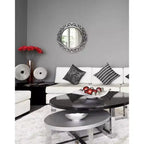 Miroir Mural Rond Argent Antique de 22 po