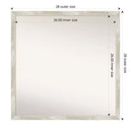 Miroir Mural de Salle de Bain Fissuré sans Biseau 28" x 28" Argent Métallique : Quincaillerie de Montage Incluse, Cadre en Polystyrène