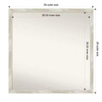 Miroir Mural de Salle de Bain Fissuré sans Biseau 28" x 28" Argent Métallique : Quincaillerie de Montage Incluse, Cadre en Polystyrène