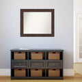 Miroir mural de salle de bain Wildwood marron non biseauté 33" x 27" : Rectangulaire, cadre en polystyrène, fixation murale