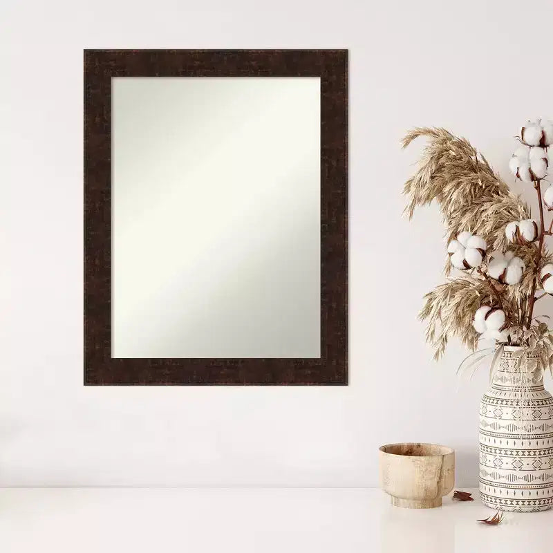 Miroir mural étroit William bronze moucheté 22" x 28" non biseauté