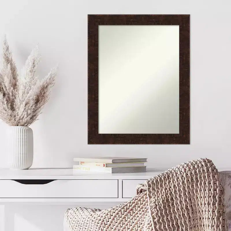 Miroir mural étroit William bronze moucheté 22" x 28" non biseauté