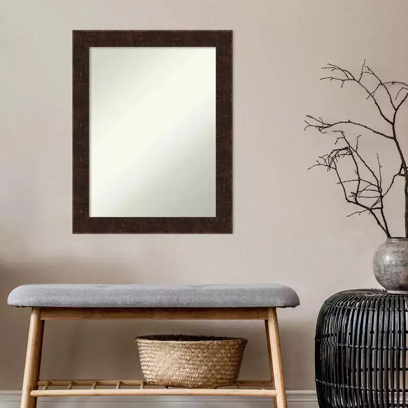 Miroir mural étroit William bronze moucheté 22" x 28" non biseauté