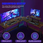 Bureau de jeu en forme de L de 50 pouces, bureau d'ordinateur, bureau de travail avec grand support d'écran, bureau d'angle pour PC, pour bureau à domicile