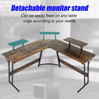 Bureau de jeu en forme de L de 50 pouces, bureau d'ordinateur, bureau de travail avec grand support d'écran, bureau d'angle pour PC, pour bureau à domicile