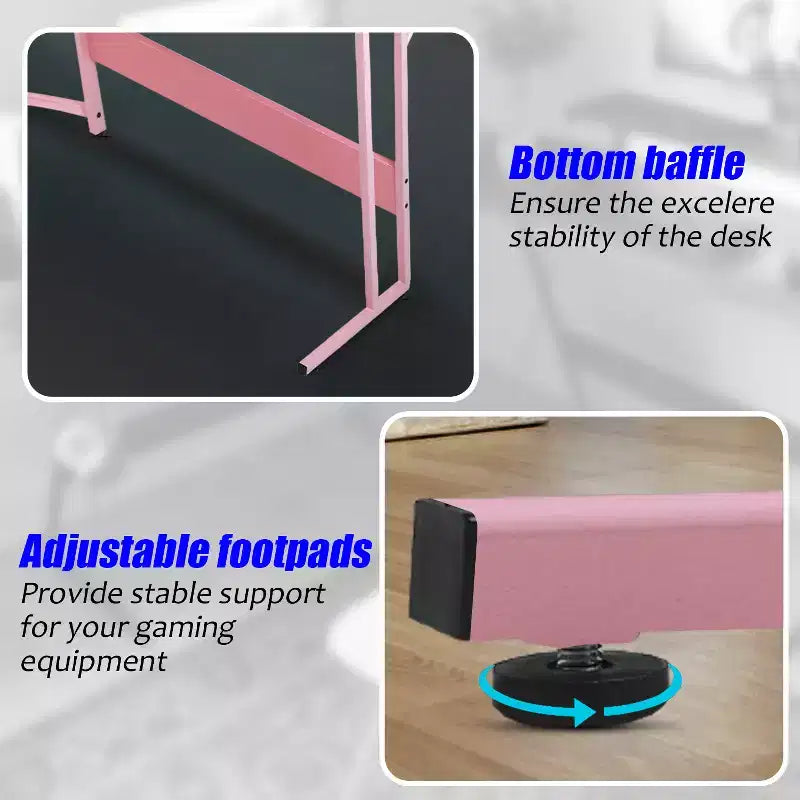 Bureau de jeu en forme de L de 50 pouces, bureau d'ordinateur, bureau de travail avec grand support d'écran, bureau d'angle pour PC, pour bureau à domicile