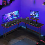 Bureau de jeu en forme de L de 50 pouces, bureau d'ordinateur, bureau de travail avec grand support d'écran, bureau d'angle pour PC, pour bureau à domicile