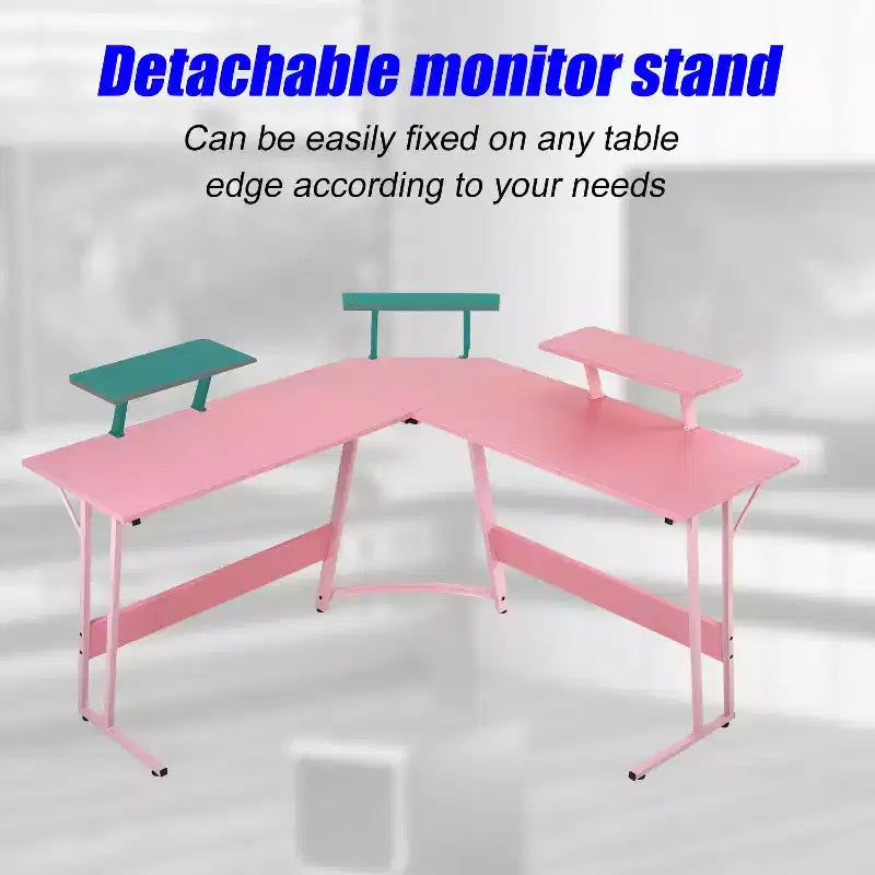 Bureau de jeu en forme de L de 50 pouces, bureau d'ordinateur, bureau de travail avec grand support d'écran, bureau d'angle pour PC, pour bureau à domicile