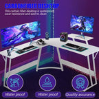 Bureau de jeu en forme de L de 50 pouces, bureau d'ordinateur, bureau de travail avec grand support d'écran, bureau d'angle pour PC, pour bureau à domicile
