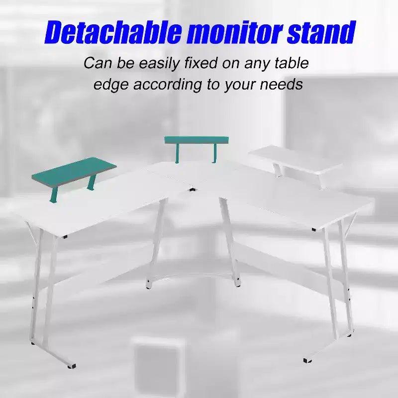 Bureau de jeu en forme de L de 50 pouces, bureau d'ordinateur, bureau de travail avec grand support d'écran, bureau d'angle pour PC, pour bureau à domicile