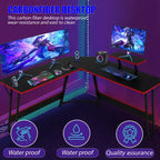 Bureau de jeu en forme de L de 50 pouces, bureau d'ordinateur, bureau de travail avec grand support d'écran, bureau d'angle pour PC, pour bureau à domicile