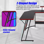 Bureau de jeu en forme de L de 50 pouces, bureau d'ordinateur, bureau de travail avec grand support d'écran, bureau d'angle pour PC, pour bureau à domicile
