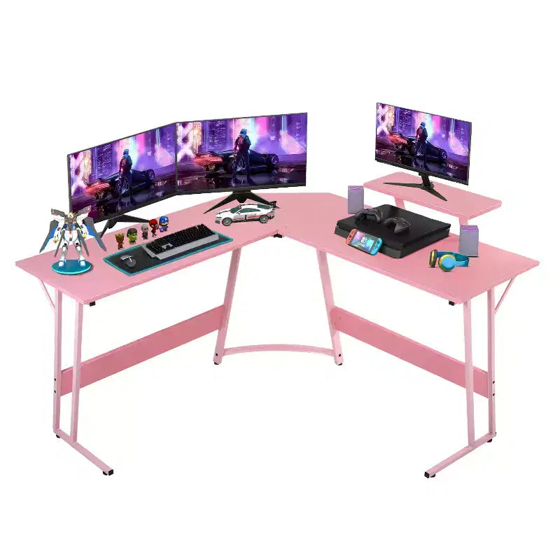 Bureau de jeu en forme de L de 50 pouces, bureau d'ordinateur, bureau de travail avec grand support d'écran, bureau d'angle pour PC, pour bureau à domicile