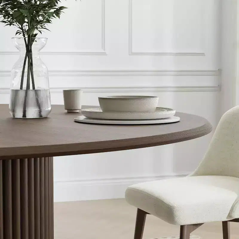 Table à manger ronde en bois massif de 46 po