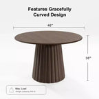 Table à manger ronde en bois massif de 46 po