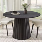 Table à manger ronde en bois massif de 46 po