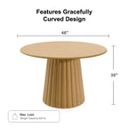 Table à manger ronde en bois massif de 46 po