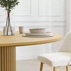 Table à manger ronde en bois massif de 46 po