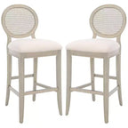 Karlee Rattan Back Barstool (Set Of 2) - SFV2132 - Safavieh Couture