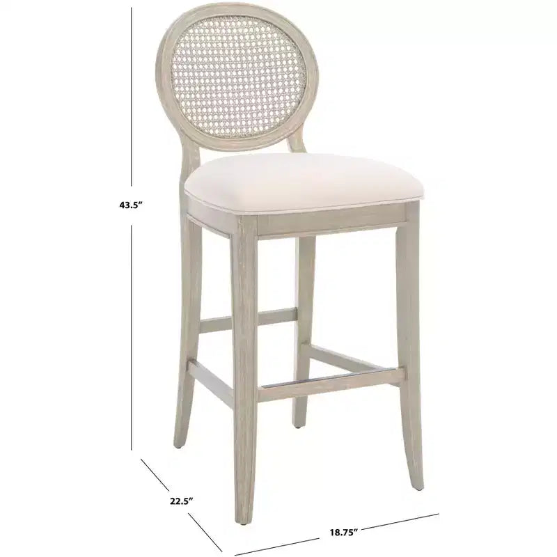 Tabouret de bar Karlee Rattan avec dossier