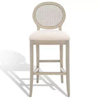 Tabouret de bar Karlee Rattan avec dossier