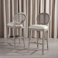 Tabouret de bar Karlee Rattan avec dossier