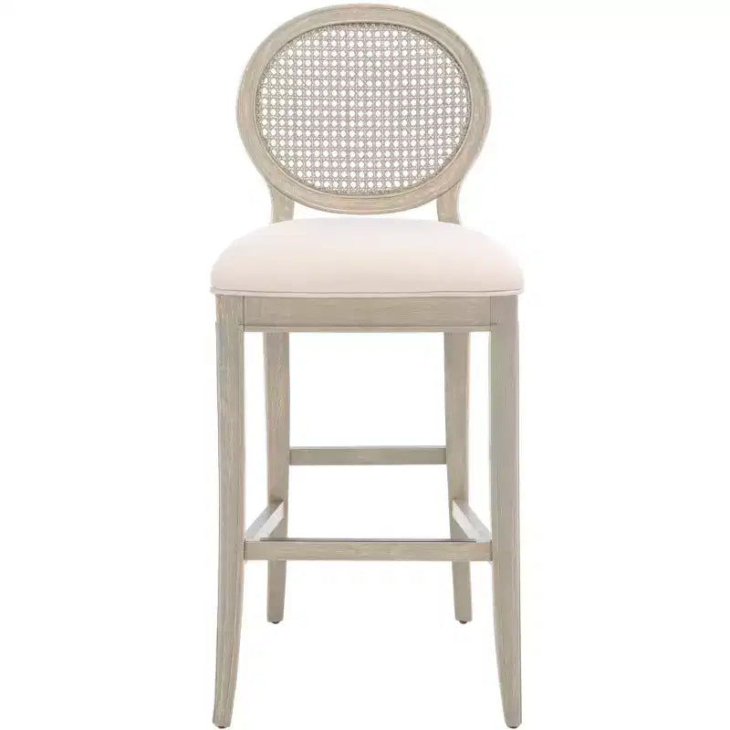 Tabouret de bar Karlee Rattan avec dossier