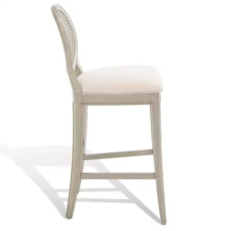 Tabouret de bar Karlee Rattan avec dossier