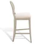 Tabouret de bar Karlee Rattan avec dossier
