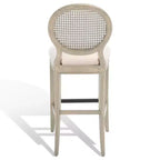 Tabouret de bar Karlee Rattan avec dossier