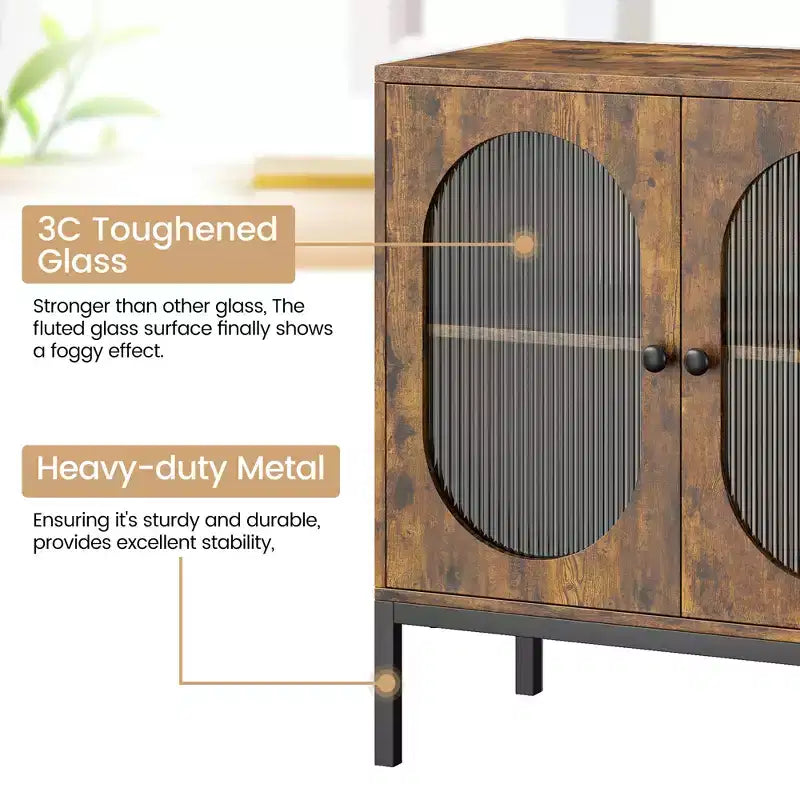 Armoire de rangement en rotin, buffet, console en bois avec étagère de rangement, buffet pour couloir, entrée, salon
