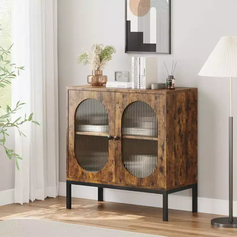 Armoire de rangement en rotin, buffet, console en bois avec étagère de rangement, buffet pour couloir, entrée, salon