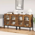 Armoire de rangement en rotin, buffet, console en bois avec étagère de rangement, buffet pour couloir, entrée, salon