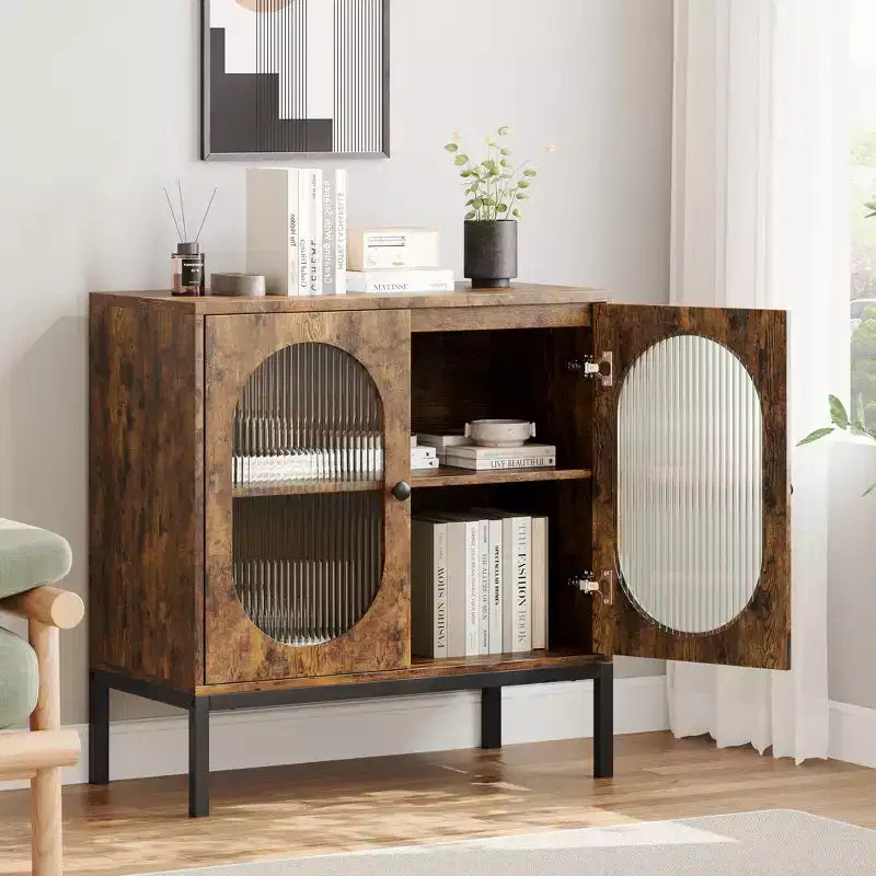 Armoire de rangement en rotin, buffet, console en bois avec étagère de rangement, buffet pour couloir, entrée, salon