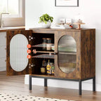 Armoire de rangement en rotin, buffet, console en bois avec étagère de rangement, buffet pour couloir, entrée, salon