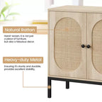 Armoire de rangement en rotin, buffet, console en bois avec étagère de rangement, buffet pour couloir, entrée, salon