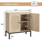 Armoire de rangement en rotin, buffet, console en bois avec étagère de rangement, buffet pour couloir, entrée, salon