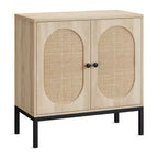 Armoire de rangement en rotin, buffet, console en bois avec étagère de rangement, buffet pour couloir, entrée, salon