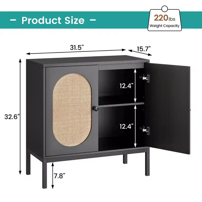 Armoire de rangement en rotin, buffet, console en bois avec étagère de rangement, buffet pour couloir, entrée, salon