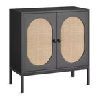 Armoire de rangement en rotin, buffet, console en bois avec étagère de rangement, buffet pour couloir, entrée, salon