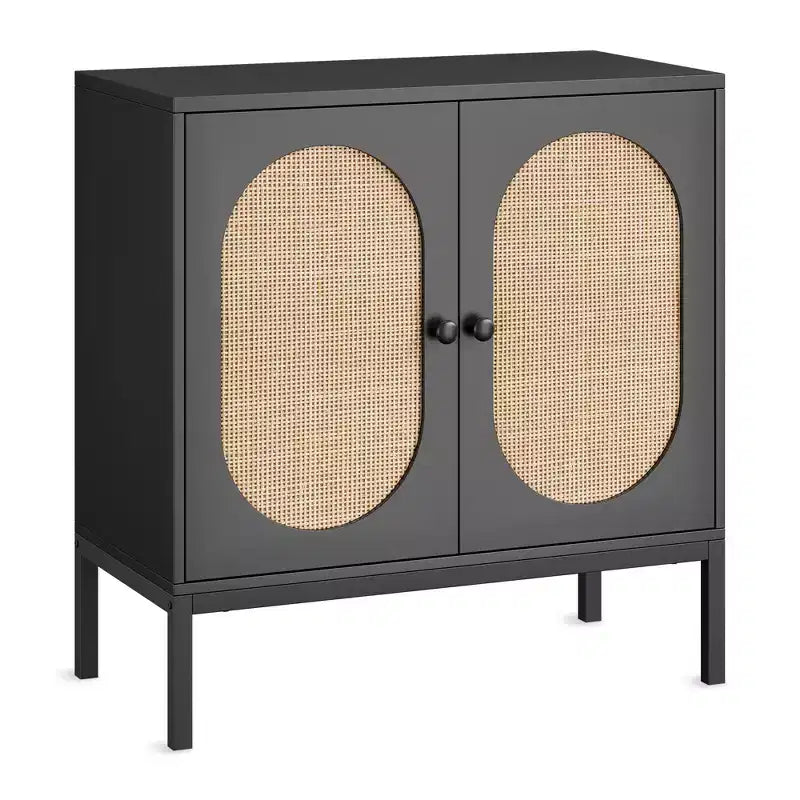 Armoire de rangement en rotin, buffet, console en bois avec étagère de rangement, buffet pour couloir, entrée, salon