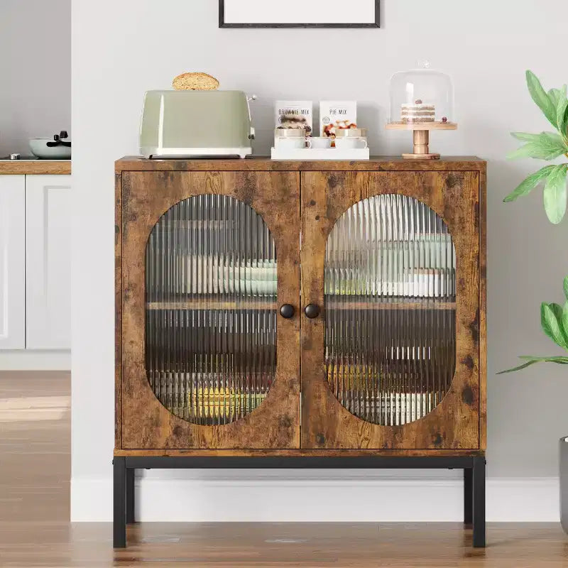 Armoire de rangement en rotin, buffet, console en bois avec étagère de rangement, buffet pour couloir, entrée, salon