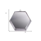 Miroir d'appoint à cadre en acier hexagonal argenté (8)