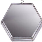 Miroir d'appoint à cadre en acier hexagonal argenté (8)