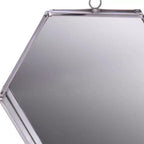 Miroir d'appoint à cadre en acier hexagonal argenté (8)
